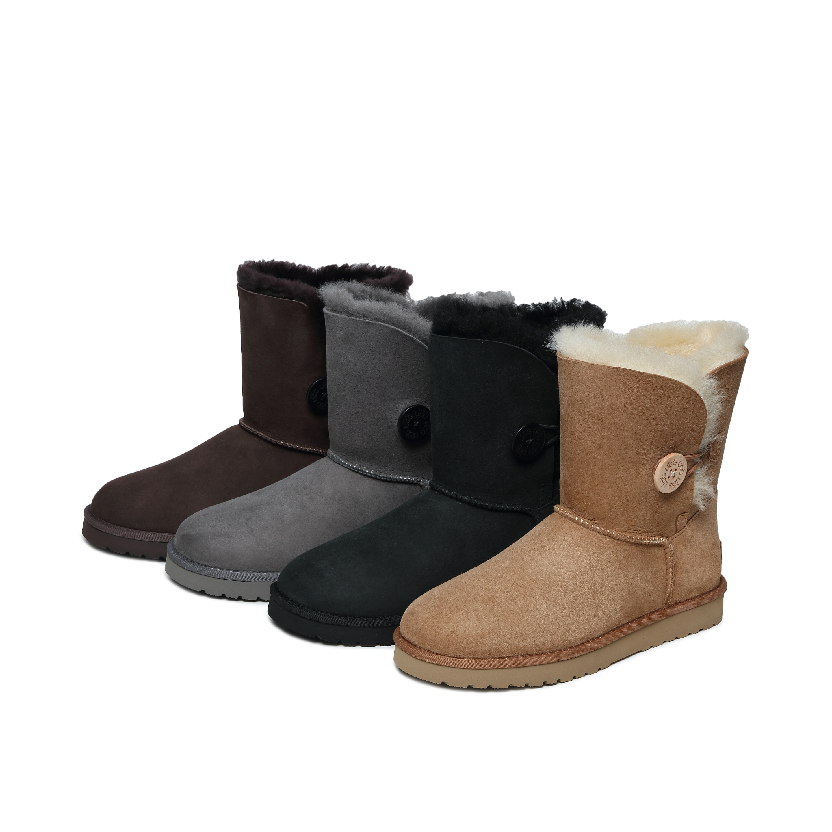 NOCK Classic UGG Boots Women Men Short Ankle Unisex Australia Sheepskin Wool Classic Button