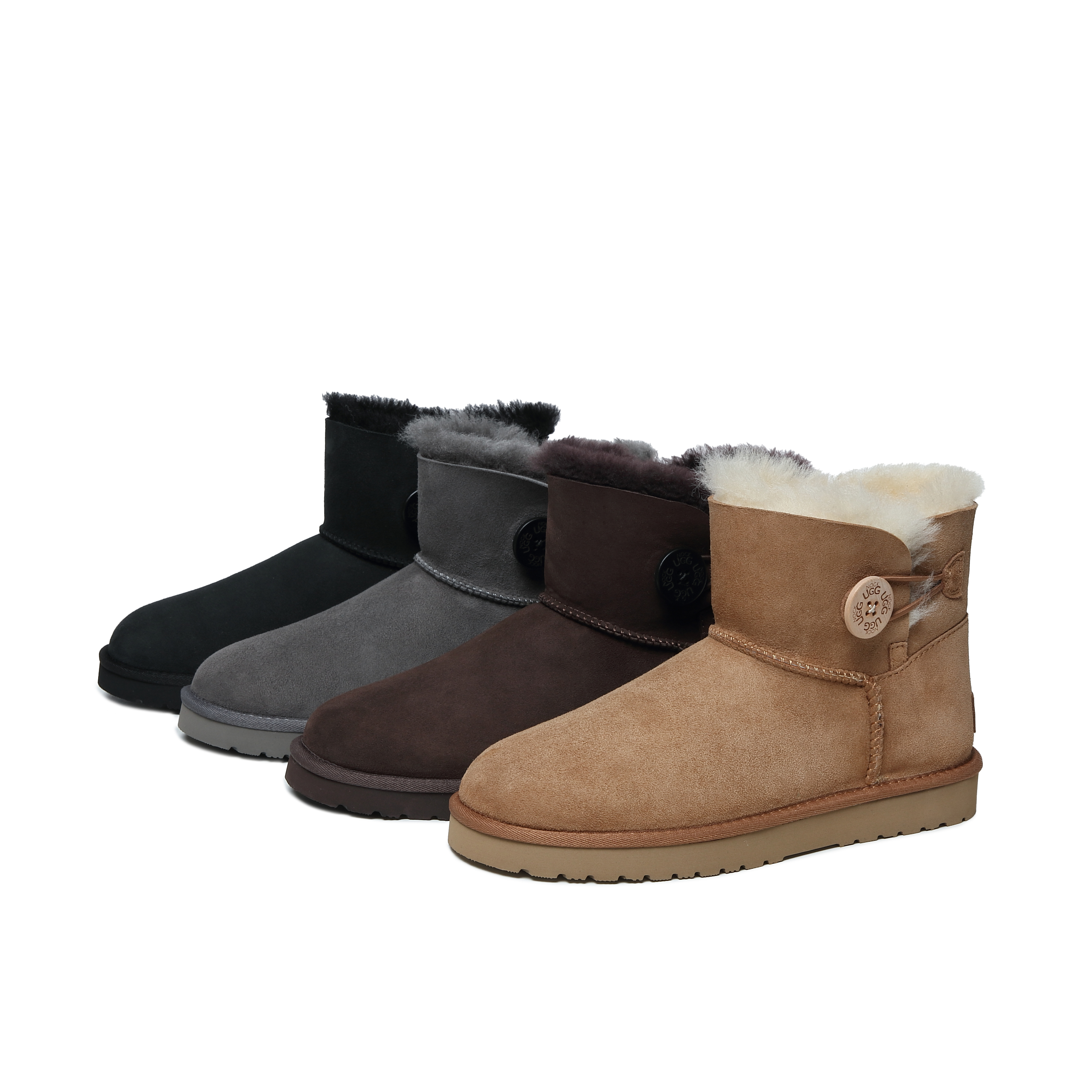 NOCK Classic UGG Mini Boots Women Men Short Classic Button Water Resistant Sheepskin Wool